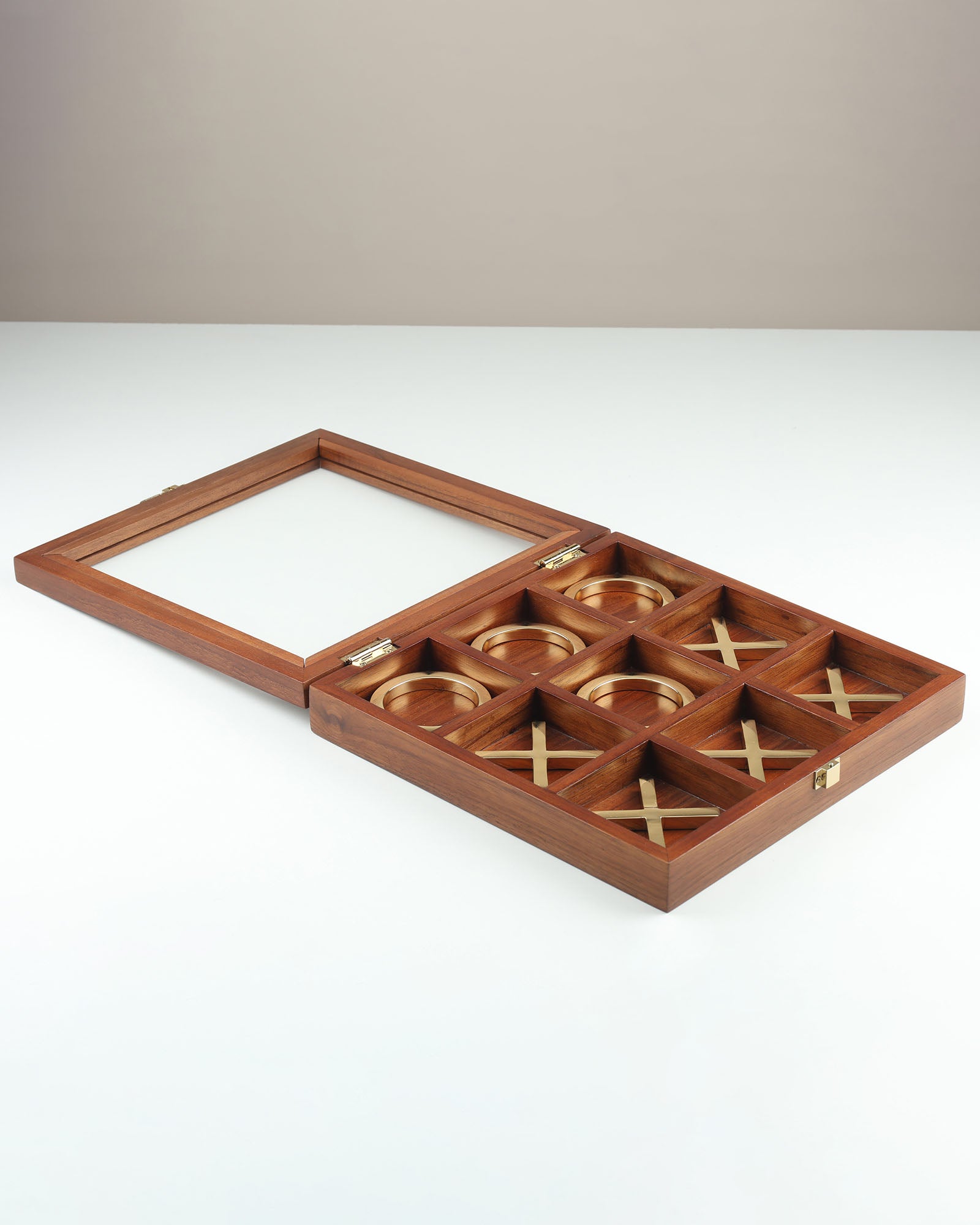 Selva Tic Tac Toe premium wooden tabletop game for home décor
