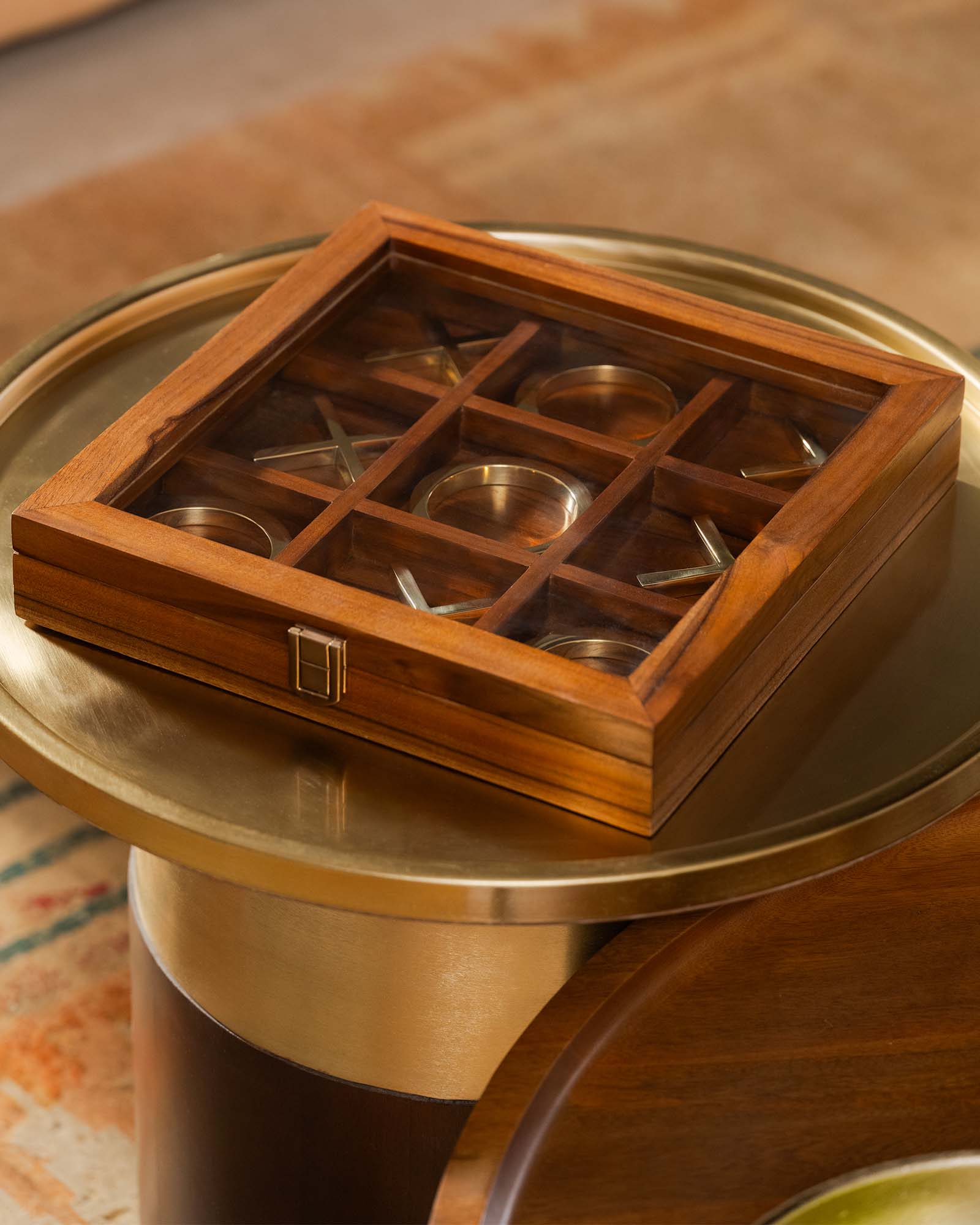 Selva Tic Tac Toe premium wooden tabletop game for home décor