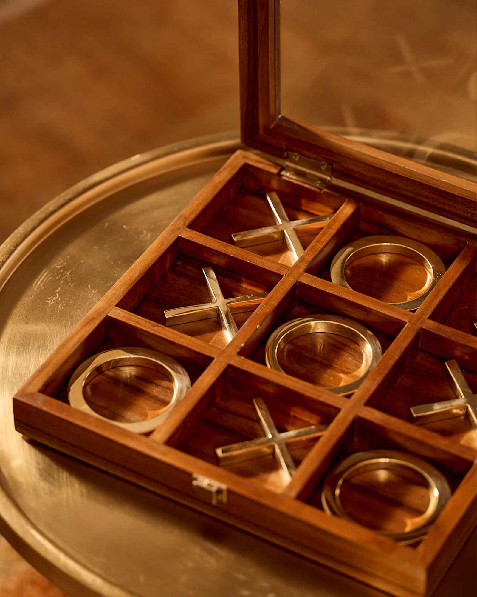 Selva Tic Tac Toe premium wooden tabletop game for home décor