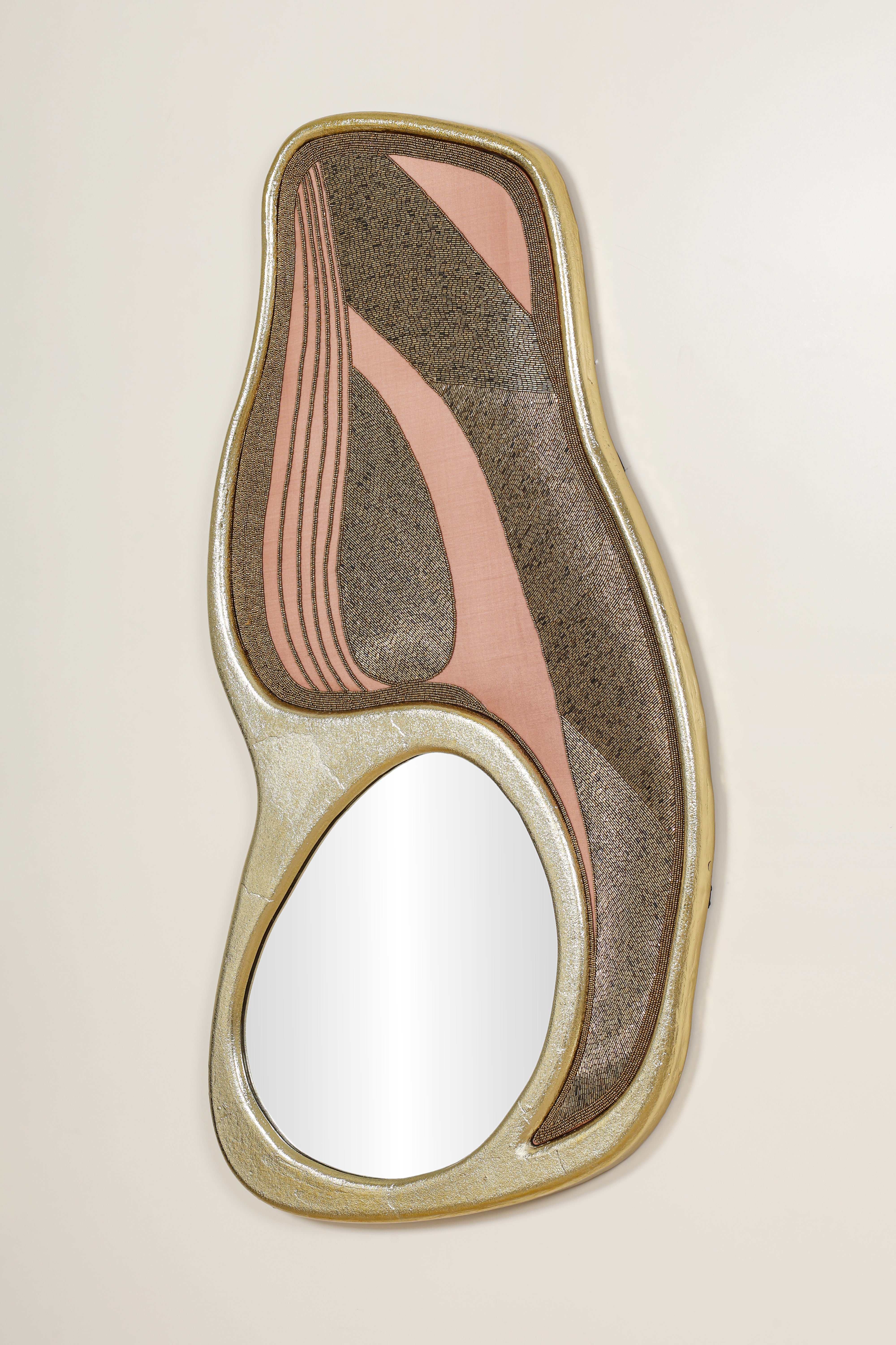 Liora wall mirror by Aalaya with elegant handcrafted decorative frame