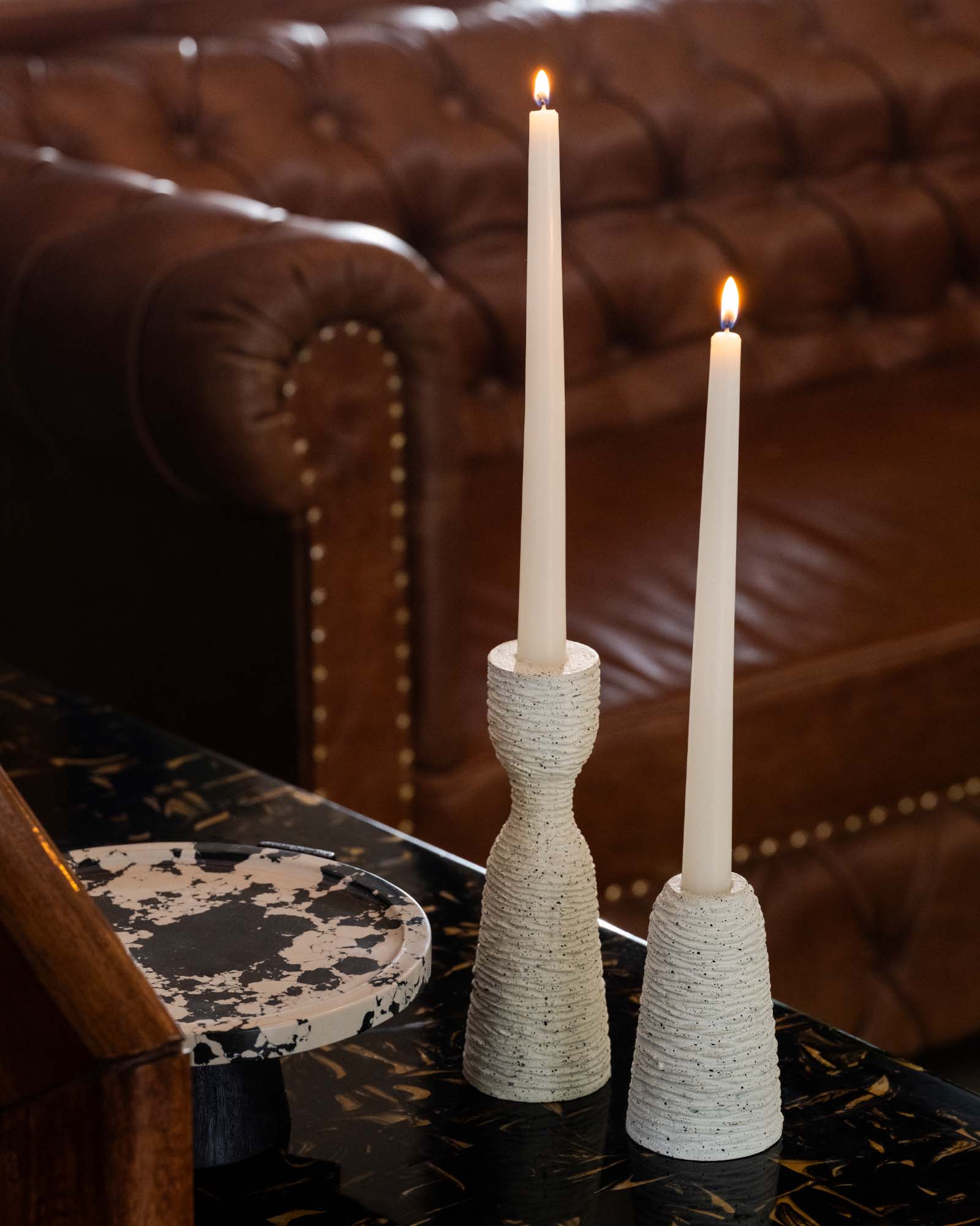 Statara White Candle Holder Set of 2