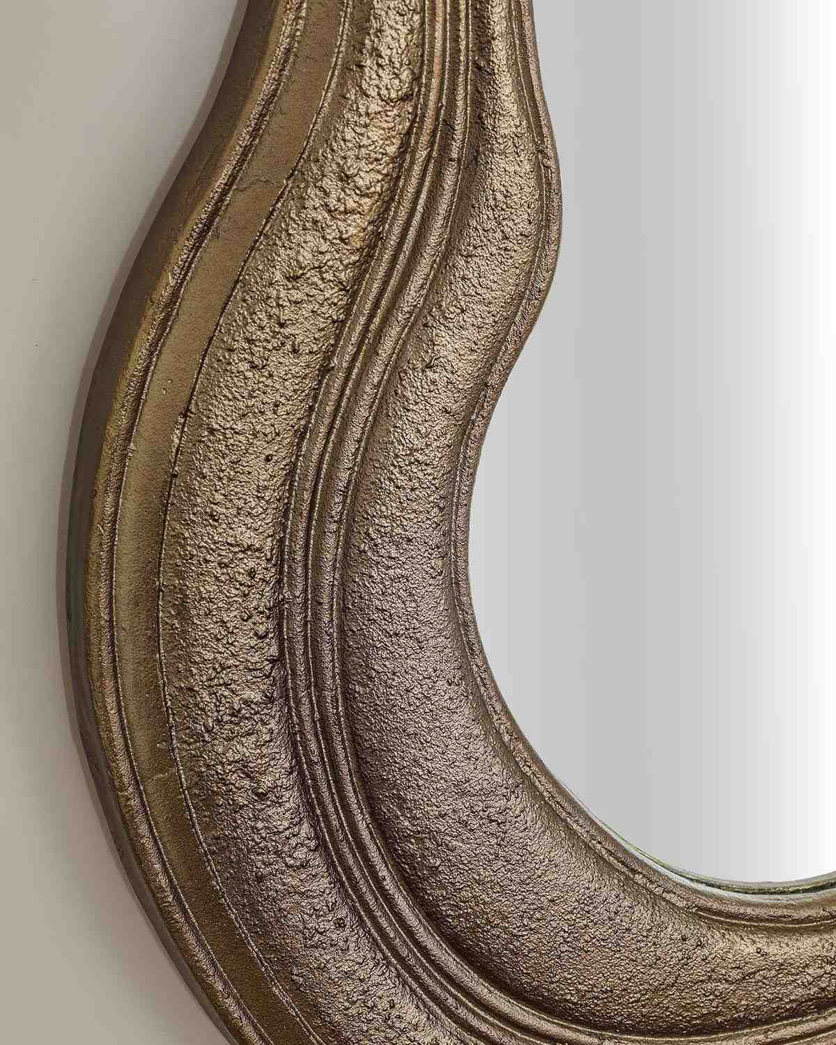 Corvin luxury mirror with antique brass frame and designed mirror glass for living room décor