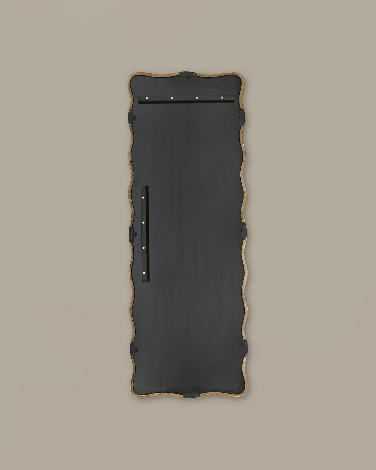 Luxury living room mirror crafted in textured antique brass with premium mirror glass.