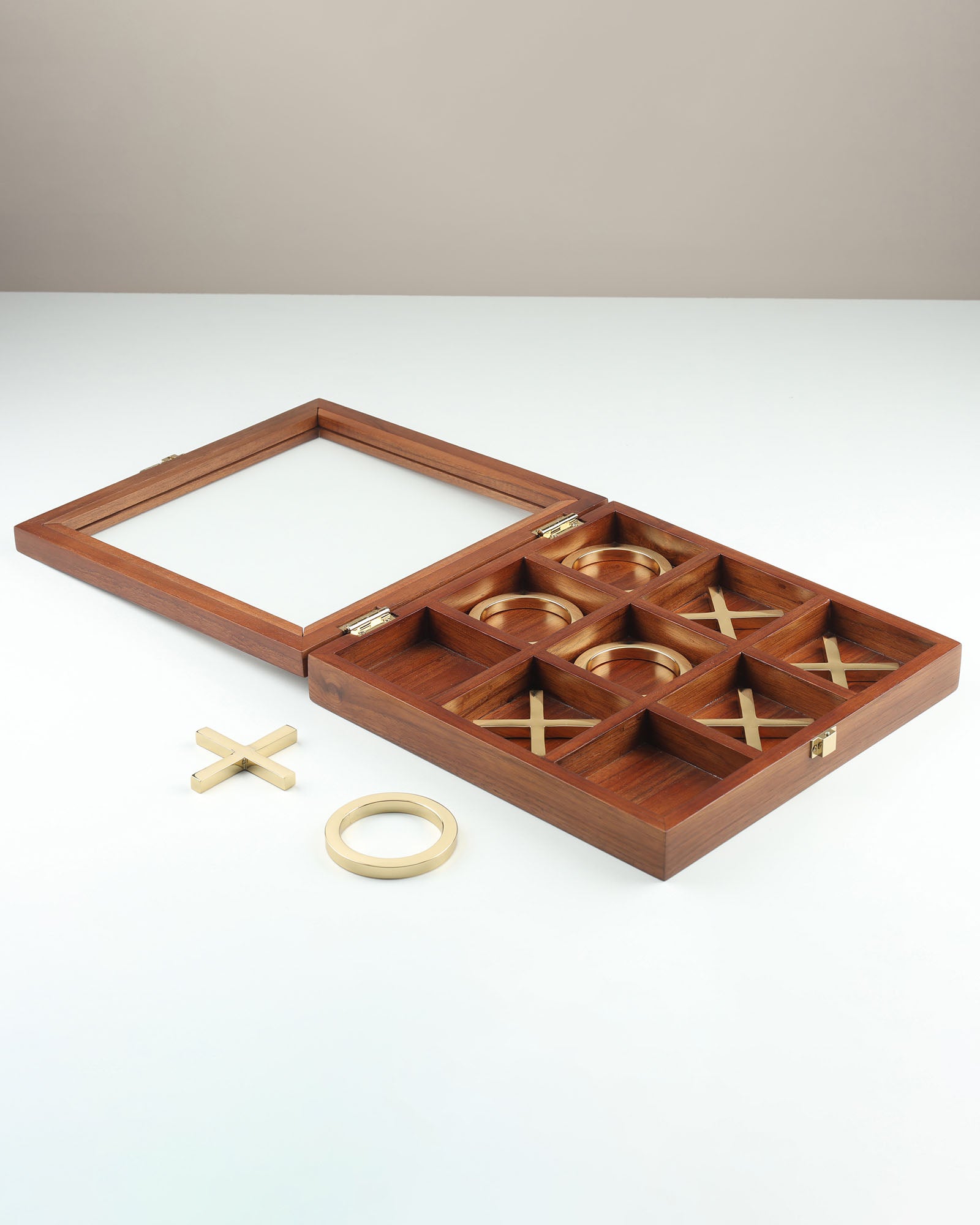 Selva Tic Tac Toe premium wooden tabletop game for home décor