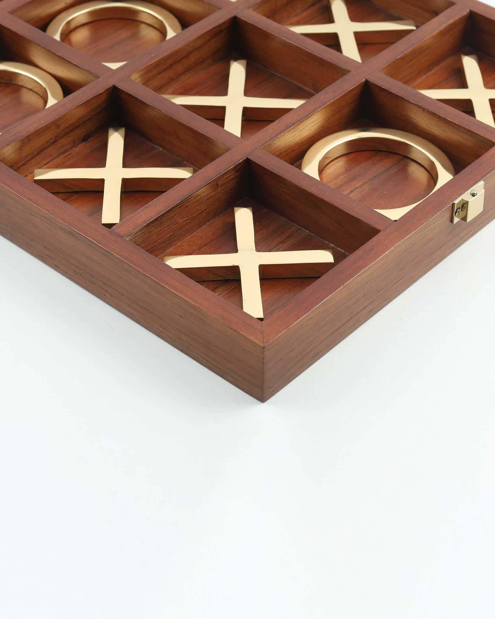 Selva Tic Tac Toe premium wooden tabletop game for home décor