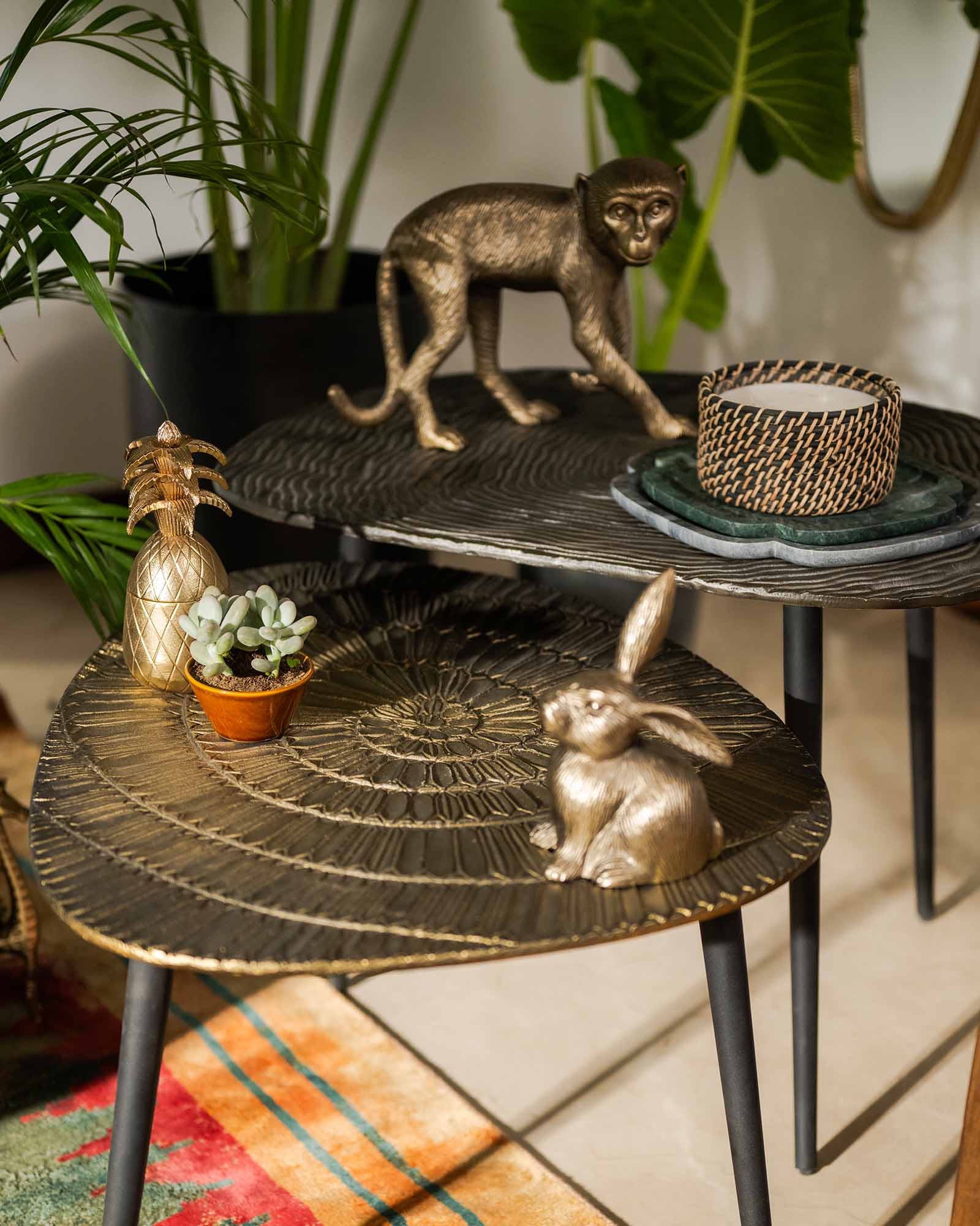 Belem Nested Table Set | Modern Aluminium Nesting Tables
