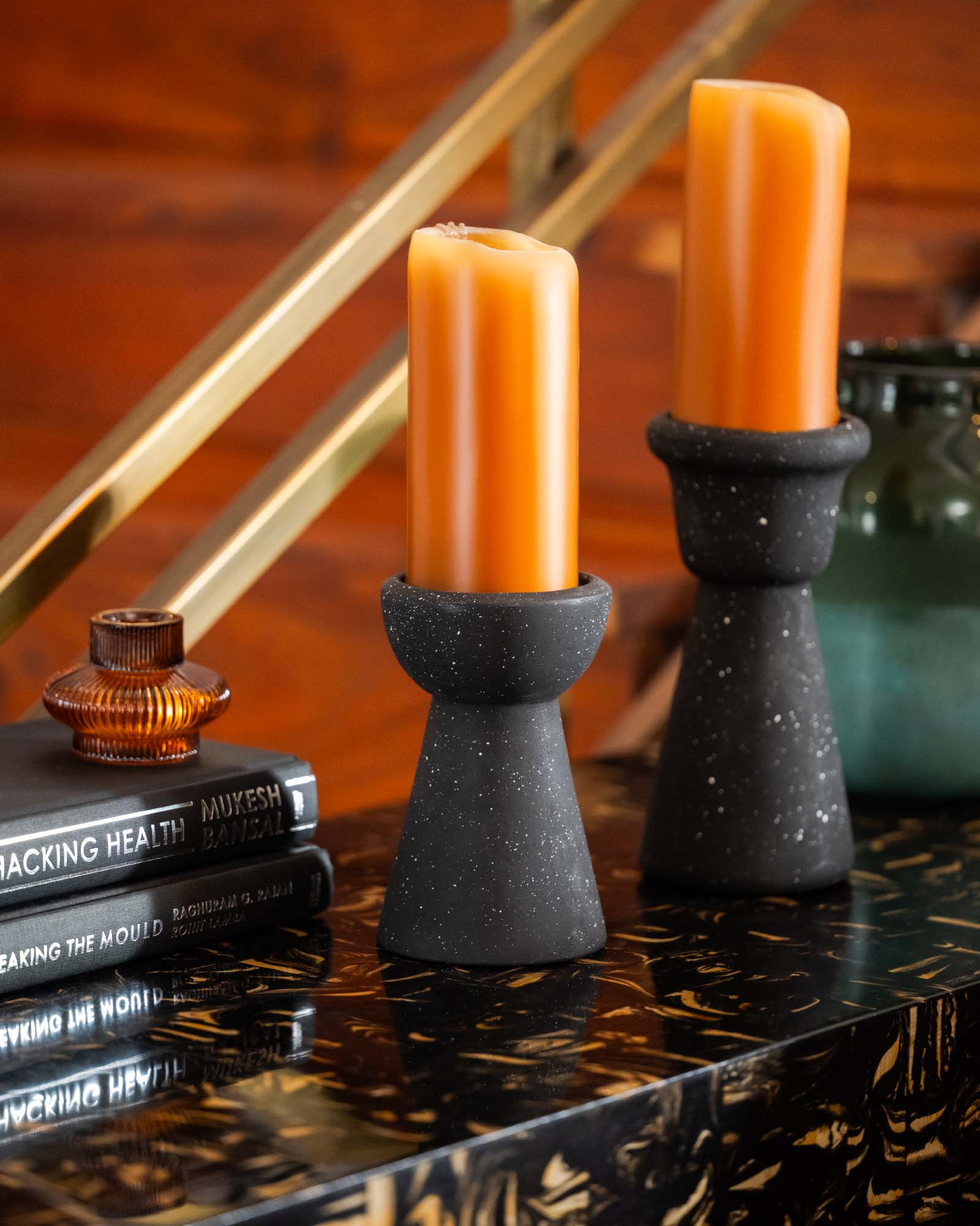 Statara Black Candle Holder Set of 2